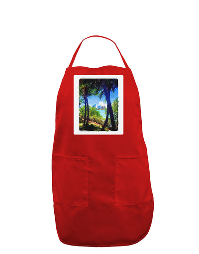 TooLoud Tropical Skyline Panel Dark Adult Apron-Bib Apron-TooLoud-Red-One-Size-Davson Sales