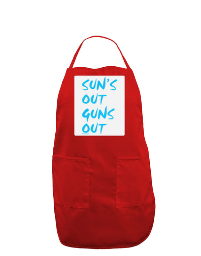 Suns Out Guns Out - Blue Panel Dark Adult Apron-Bib Apron-TooLoud-Red-One-Size-Davson Sales