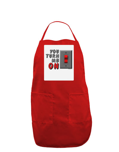 You Turn Me On Switch Panel Dark Adult Apron-Bib Apron-TooLoud-Red-One-Size-Davson Sales