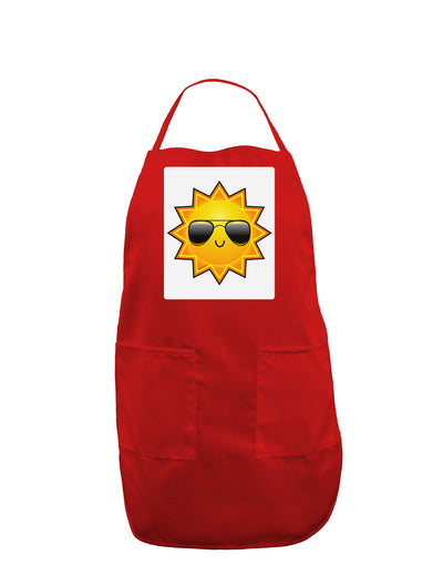 Sun With Sunglasses Panel Dark Adult Apron-Bib Apron-TooLoud-Red-One-Size-Davson Sales