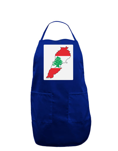 Lebanon Flag Silhouette Panel Dark Adult Apron-Bib Apron-TooLoud-Royal Blue-One-Size-Davson Sales