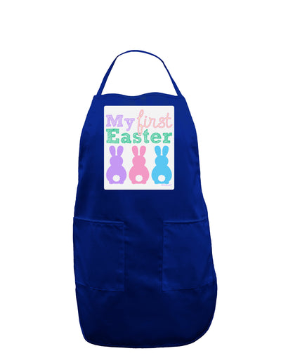 My First Easter - Three Bunnies Panel Dark Adult Apron by TooLoud-Bib Apron-TooLoud-Royal Blue-One-Size-Davson Sales