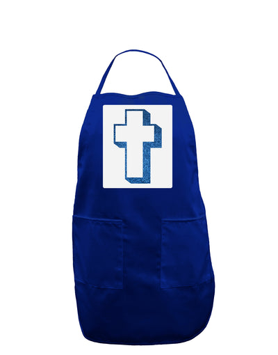 Simple Cross Design Glitter - Blue Panel Dark Adult Apron by TooLoud-Bib Apron-TooLoud-Royal Blue-One-Size-Davson Sales