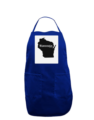 Wisconsin - United States Shape Panel Dark Adult Apron-Bib Apron-TooLoud-Royal Blue-One-Size-Davson Sales