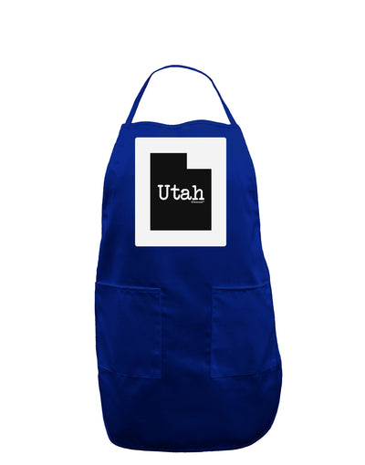 Utah - United States Shape Panel Dark Adult Apron by TooLoud-Bib Apron-TooLoud-Royal Blue-One-Size-Davson Sales