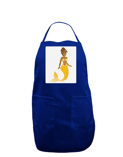 Mermaid Design - Yellow Panel Dark Adult Apron-Bib Apron-TooLoud-Royal Blue-One-Size-Davson Sales