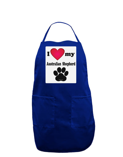 I Heart My Australian Shepherd Panel Dark Adult Apron by TooLoud-Bib Apron-TooLoud-Royal Blue-One-Size-Davson Sales