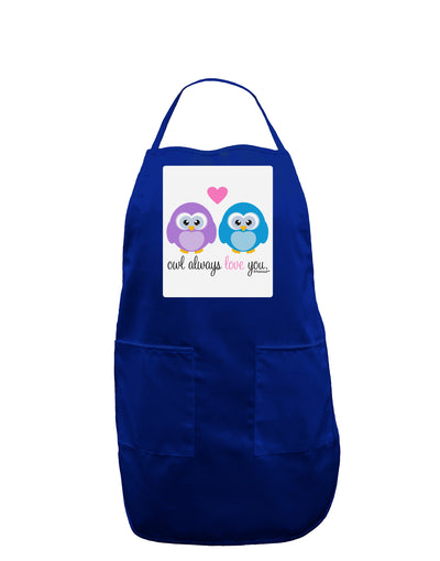 Owl Always Love You Panel Dark Adult Apron by TooLoud-Bib Apron-TooLoud-Royal Blue-One-Size-Davson Sales