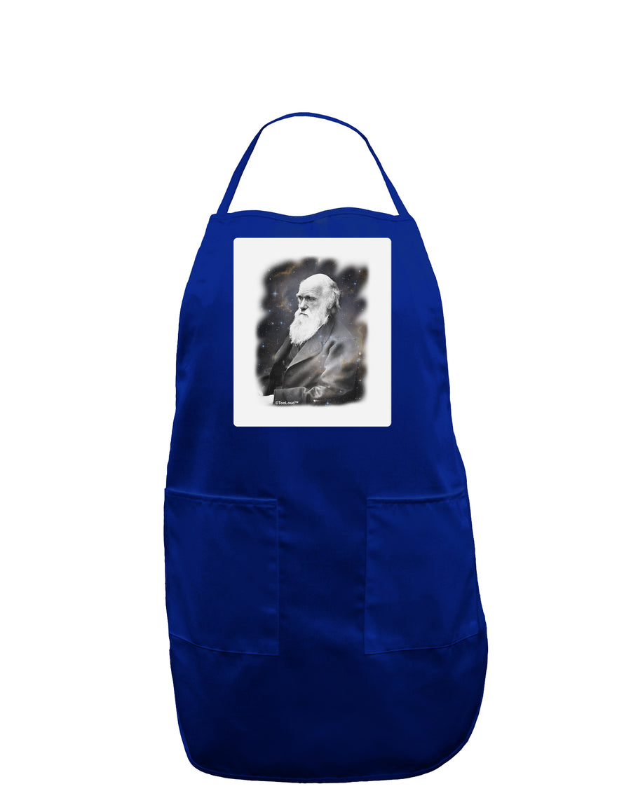 Charles Darwin In Space Panel Dark Adult Apron by TooLoud-Bib Apron-TooLoud-Black-One-Size-Davson Sales