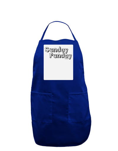 Sunday Funday Text Design Panel Dark Adult Apron by TooLoud-Bib Apron-TooLoud-Royal Blue-One-Size-Davson Sales