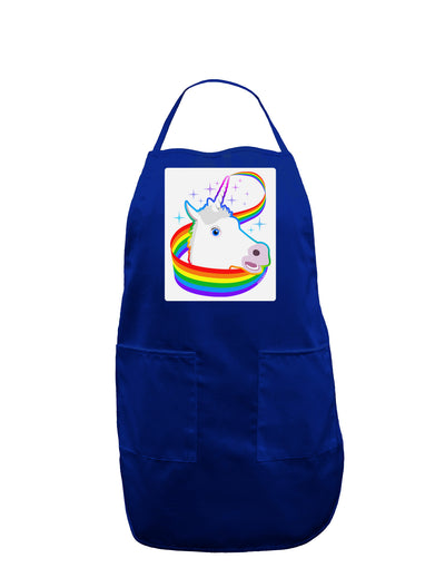 Magical Horn Rainbow Unicorn Panel Dark Adult Apron-Bib Apron-TooLoud-Royal Blue-One-Size-Davson Sales