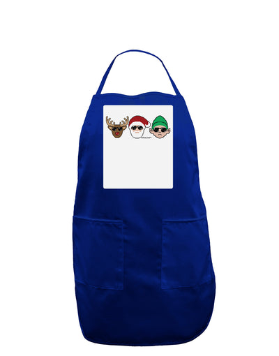 The X-mas Squad Panel Dark Adult Apron-Bib Apron-TooLoud-Royal Blue-One-Size-Davson Sales