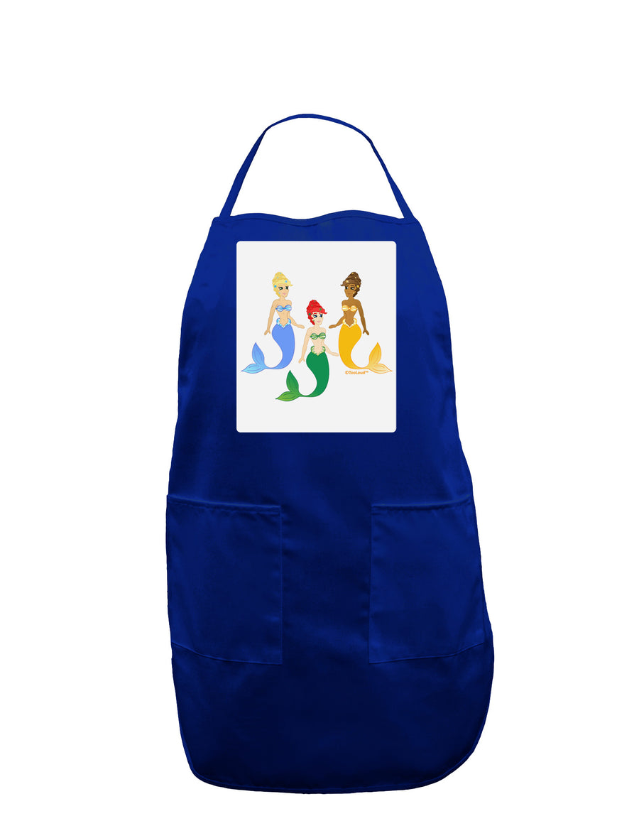 Three Mermaids Panel Dark Adult Apron-Bib Apron-TooLoud-Black-One-Size-Davson Sales