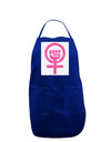 Pink Distressed Feminism Symbol Panel Dark Adult Apron-Bib Apron-TooLoud-Royal Blue-One-Size-Davson Sales