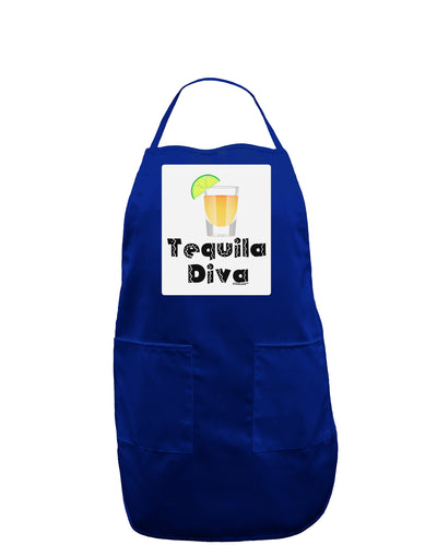 Tequila Diva - Cinco de Mayo Design Panel Dark Adult Apron by TooLoud-Bib Apron-TooLoud-Royal Blue-One-Size-Davson Sales