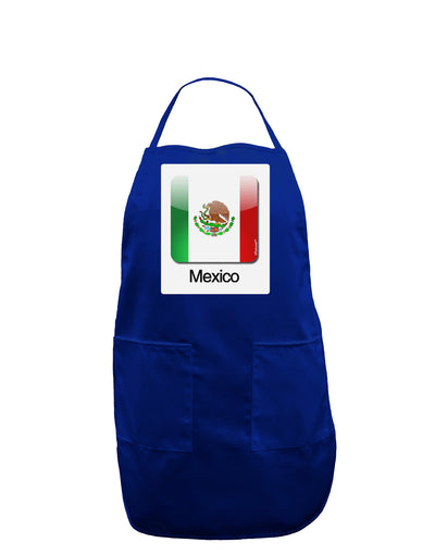 Mexican Flag App Icon - Text Panel Dark Adult Apron by TooLoud-Bib Apron-TooLoud-Royal Blue-One-Size-Davson Sales