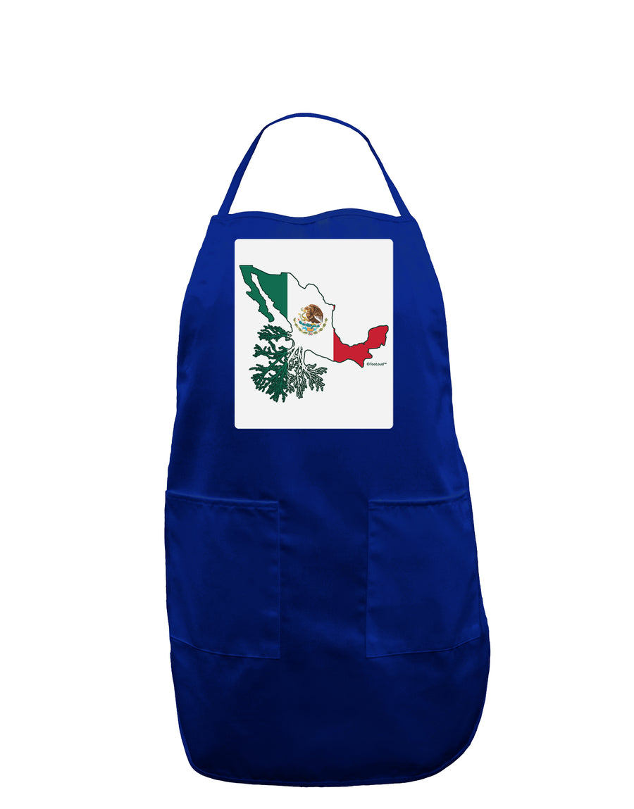 Mexican Roots - Mexico Outline Mexican Flag Panel Dark Adult Apron by TooLoud-Bib Apron-TooLoud-Black-One-Size-Davson Sales