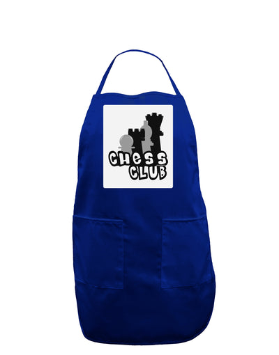 Chess Club Panel Dark Adult Apron by TooLoud-Bib Apron-TooLoud-Royal Blue-One-Size-Davson Sales