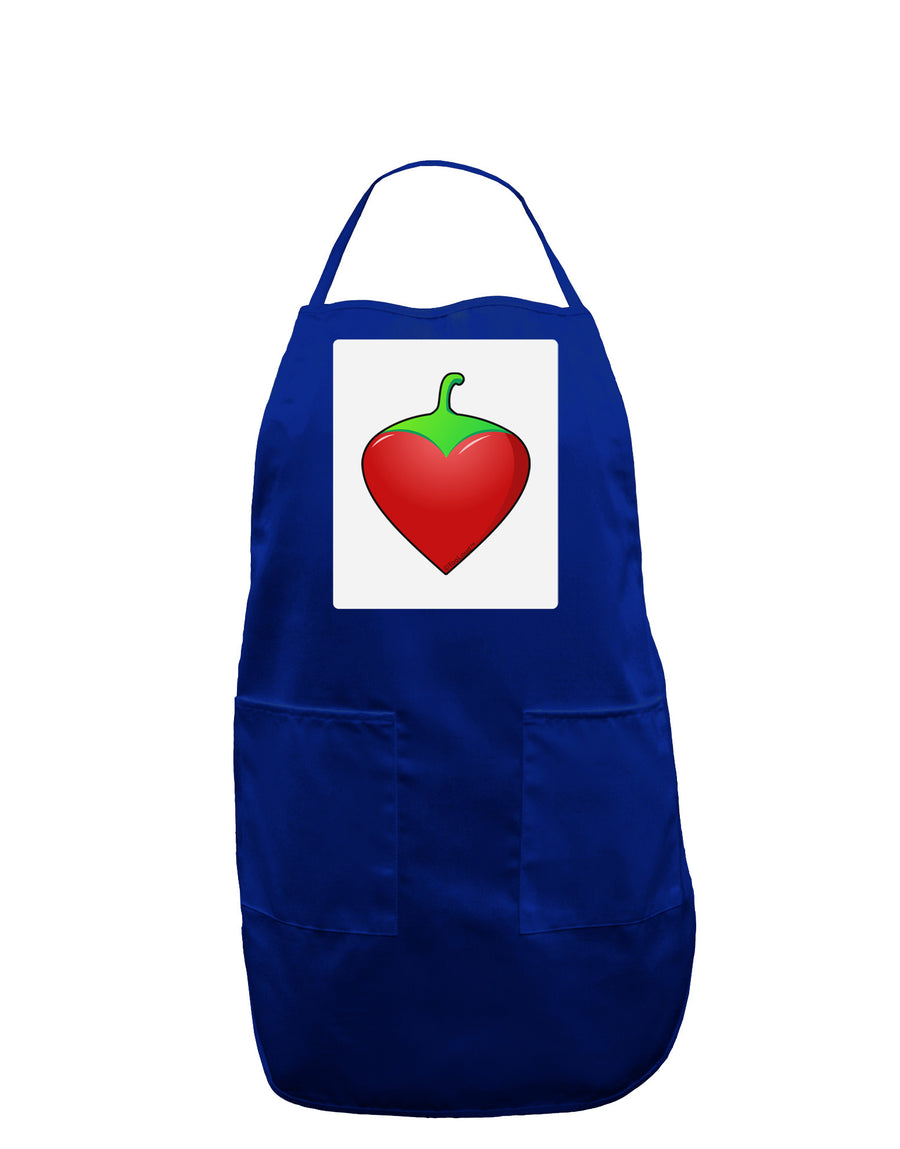 Chili Pepper Heart Panel Dark Adult Apron-Bib Apron-TooLoud-Black-One-Size-Davson Sales