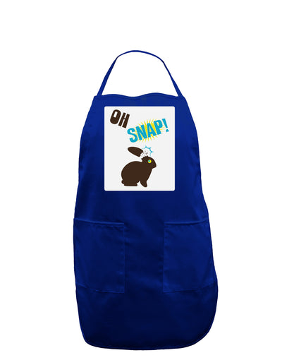 TooLoud Oh Snap Chocolate Easter Bunny Panel Dark Adult Apron-Bib Apron-TooLoud-Royal Blue-One-Size-Davson Sales