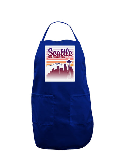 Seattle Washington Sunset Panel Dark Adult Apron-Bib Apron-TooLoud-Royal Blue-One-Size-Davson Sales