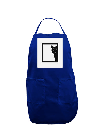 Cat Peeking Panel Dark Adult Apron by TooLoud-Bib Apron-TooLoud-Royal Blue-One-Size-Davson Sales