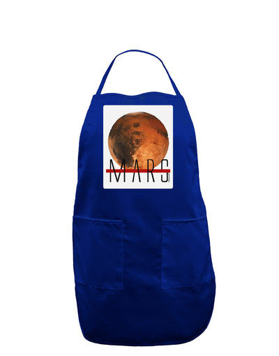 Planet Mars Text Panel Dark Adult Apron-Bib Apron-TooLoud-Royal Blue-One-Size-Davson Sales