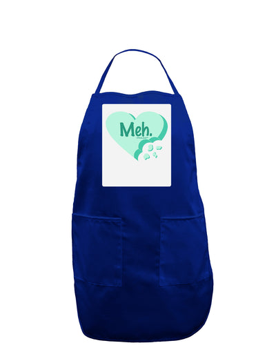 Meh Candy Heart Green - Valentines Day Panel Dark Adult Apron by TooLoud-Bib Apron-TooLoud-Royal Blue-One-Size-Davson Sales