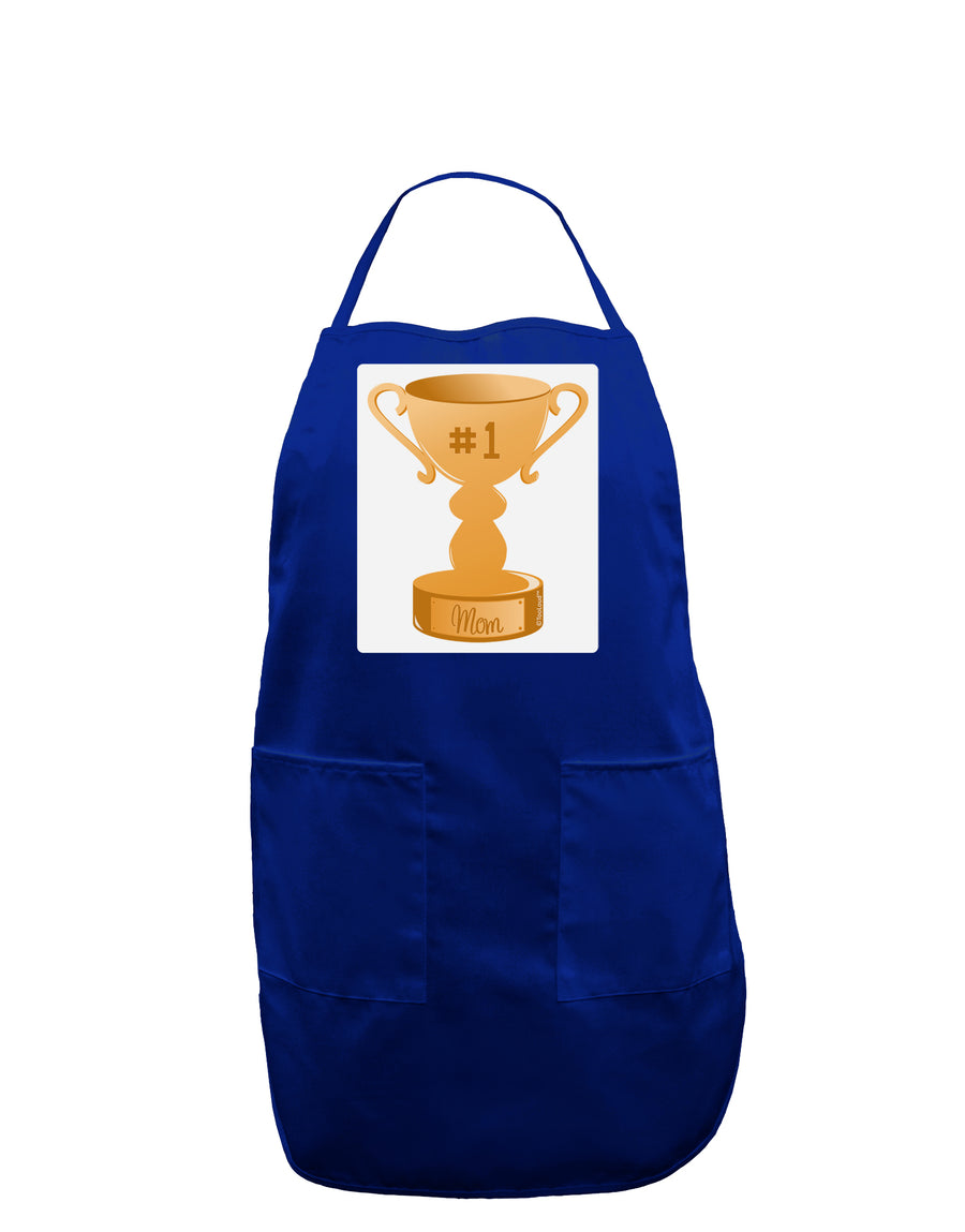 Number One Mom Trophy Panel Dark Adult Apron by TooLoud-Bib Apron-TooLoud-Black-One-Size-Davson Sales