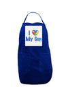 I Heart My Son - Autism Awareness Panel Dark Adult Apron by TooLoud-Bib Apron-TooLoud-Royal Blue-One-Size-Davson Sales