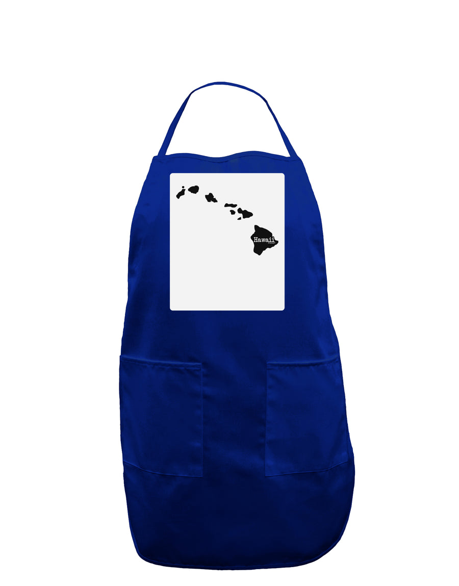 Hawaii - United States Shape Panel Dark Adult Apron by TooLoud-Bib Apron-TooLoud-Black-One-Size-Davson Sales