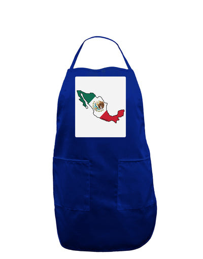 Mexico Outline - Mexican Flag Panel Dark Adult Apron by TooLoud-Bib Apron-TooLoud-Royal Blue-One-Size-Davson Sales