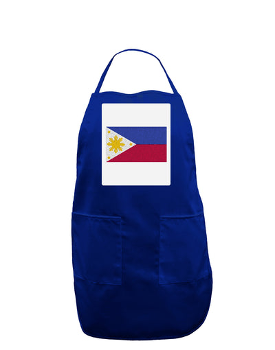 TooLoud Distressed Philippines Flag Panel Dark Adult Apron-Bib Apron-TooLoud-Royal Blue-One-Size-Davson Sales