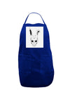 Scary Face Bunny White Panel Dark Adult Apron-Bib Apron-TooLoud-Royal Blue-One-Size-Davson Sales