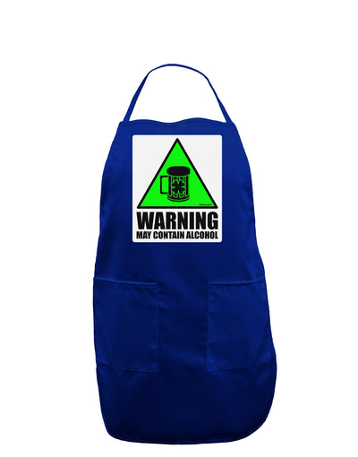 Warning May Contain Alcohol Panel Dark Adult Apron by TooLoud-Bib Apron-TooLoud-Royal Blue-One-Size-Davson Sales