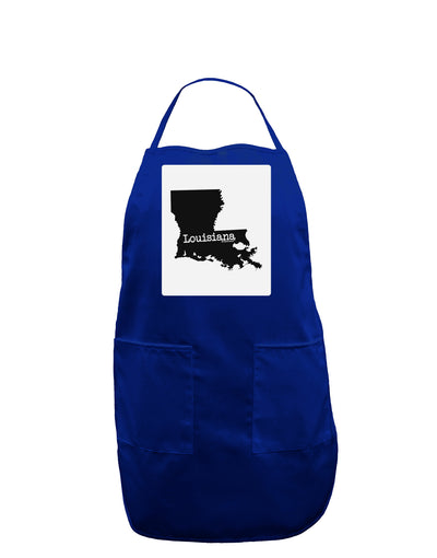 Louisiana - United States Shape Panel Dark Adult Apron by TooLoud-Bib Apron-TooLoud-Royal Blue-One-Size-Davson Sales