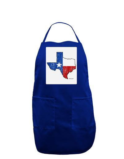 State of Texas Flag Design - Distressed Panel Dark Adult Apron-Bib Apron-TooLoud-Royal Blue-One-Size-Davson Sales