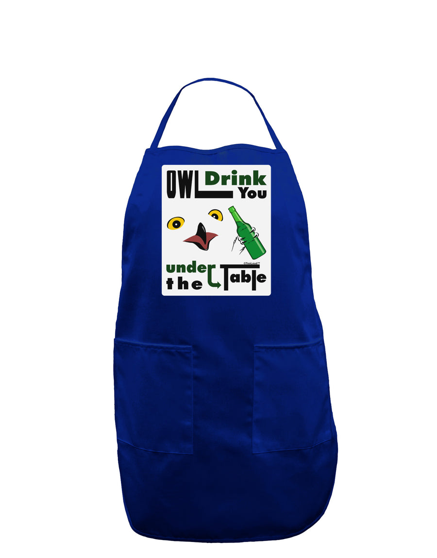 Owl Drink You Under the Table Panel Dark Adult Apron-Bib Apron-TooLoud-Black-One-Size-Davson Sales