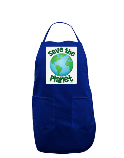 Save the Planet - Earth Panel Dark Adult Apron-Bib Apron-TooLoud-Royal Blue-One-Size-Davson Sales