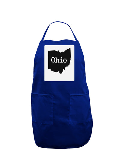 Ohio - United States Shape Panel Dark Adult Apron by TooLoud-Bib Apron-TooLoud-Royal Blue-One-Size-Davson Sales