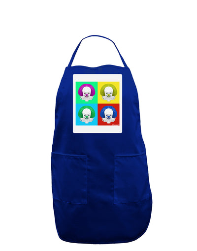 Clown Face Pop Art 2 Panel Dark Adult Apron-Bib Apron-TooLoud-Royal Blue-One-Size-Davson Sales