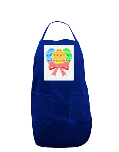 Easter Eggs With Bow Panel Dark Adult Apron by TooLoud-Bib Apron-TooLoud-Royal Blue-One-Size-Davson Sales