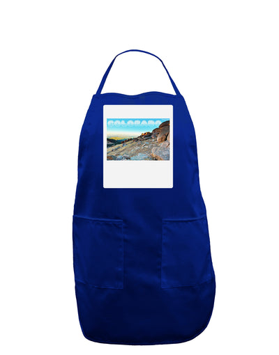 CO Rockies View with Text Panel Dark Adult Apron-Bib Apron-TooLoud-Royal Blue-One-Size-Davson Sales