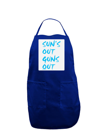 Suns Out Guns Out - Blue Panel Dark Adult Apron-Bib Apron-TooLoud-Royal Blue-One-Size-Davson Sales