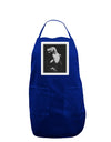 Tyrannosaurus Rex Design - Grayscale Panel Dark Adult Apron by TooLoud-Bib Apron-TooLoud-Royal Blue-One-Size-Davson Sales