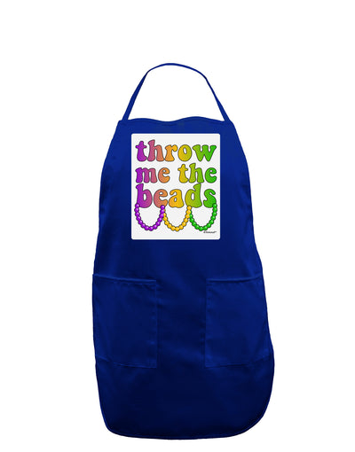 Throw Me The Beads - Mardi Gras Panel Dark Adult Apron by TooLoud-Bib Apron-TooLoud-Royal Blue-One-Size-Davson Sales