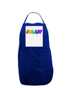 LGBT Ally Rainbow Text Panel Dark Adult Apron by TooLoud-Bib Apron-TooLoud-Royal Blue-One-Size-Davson Sales