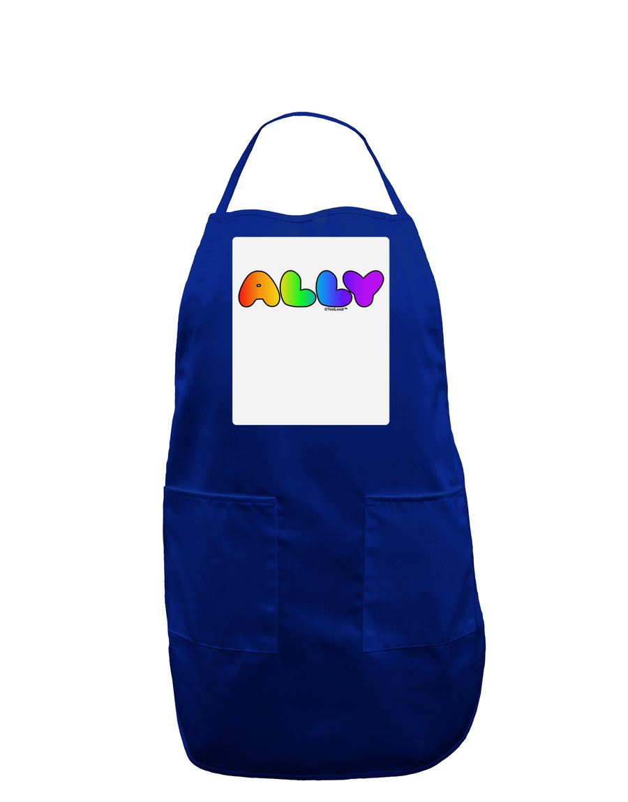 LGBT Ally Rainbow Text Panel Dark Adult Apron by TooLoud-Bib Apron-TooLoud-Black-One-Size-Davson Sales