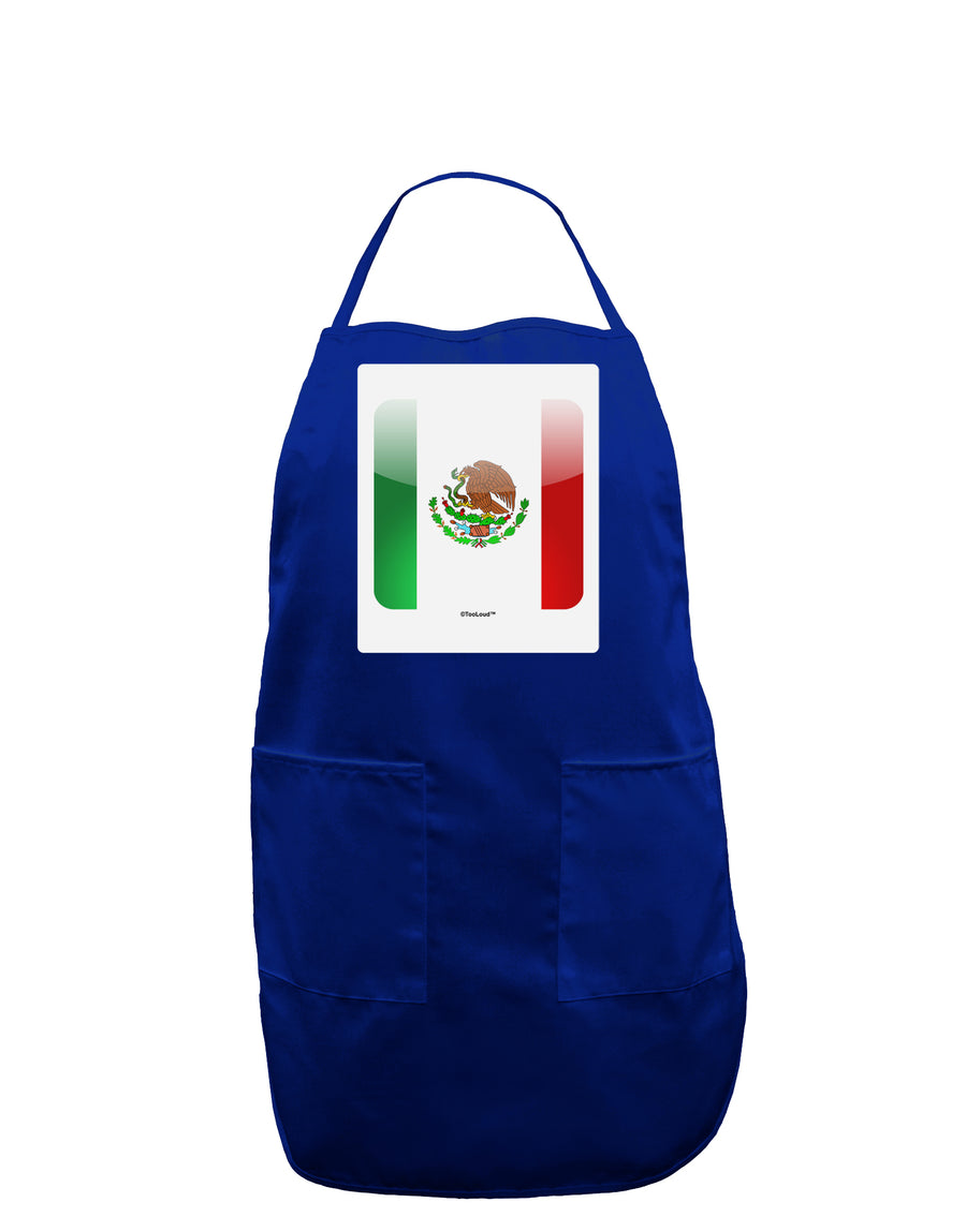 Mexican Flag App Icon Panel Dark Adult Apron by TooLoud-Bib Apron-TooLoud-Black-One-Size-Davson Sales