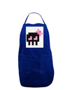 Retro 8-Bit Skull with Pink Bow Panel Dark Adult Apron-Bib Apron-TooLoud-Royal Blue-One-Size-Davson Sales